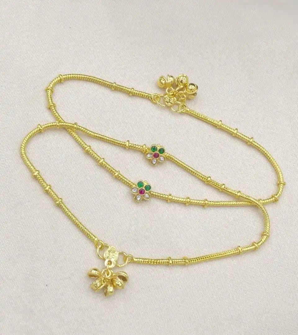 Kundan Daisy Anklets